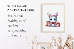 3 PNG Christmas bunny Clipart, Christmas animal sublimation Product Image 4