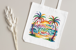 Hand-Painted Summer Vibes Script with Rainbow Palms Product Image 5