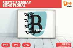 Rustic Rosebay Boho Floral Monogram Product Image 1
