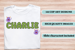 Monsters Alphabet png clipart, cute monster letters doodle Product Image 6