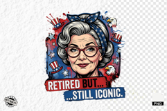 Funny Patriotic Grandma PNG Illustration Product Image 1