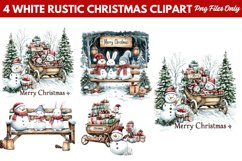 White Rustic Christmas Clipart PNG Product Image 1