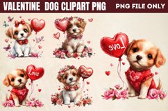 Valentine Dog Clipart PNG Product Image 1
