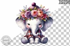 Floral Crown Elephant Sublimation - Clipart Bundle Product Image 13