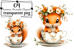 Whimsical Summer Animals Clipart Watercolor PNG Product Image 1
