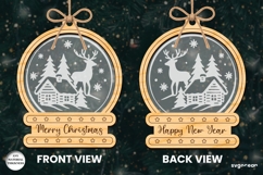 Christmas Snowglobe Ornament Laser Cut | Glowforge | SVG Product Image 2
