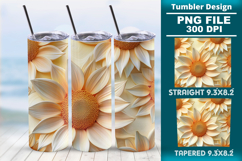 3D floral tumbler wrap design Product Image 1