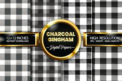 Charcoal Gingham Digital Papers - 04 Variations Product Image 1