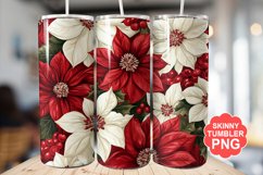 Christmas Flowers Tumbler | Christmas Tumbler Wrap Product Image 1