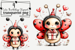 Whimsical Cute Birthday Clipart Watercolor PNG Product Image 1