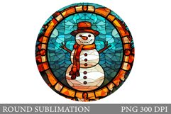 Snowman Round Sublimation. Christmas Round Sublimation Product Image 1