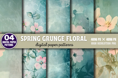 Spring Grunge Floral Background Paper PNG Product Image 1