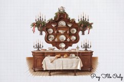 Victorian Christmas Sublimation Clipart PNG Product Image 1