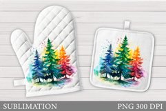 Christmas Tree Oven Mitt. Christmas Tree Square Pot Holder Product Image 1