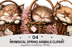 Whimsical Spring Animals Clipart Png Watercolor png Product Image 1