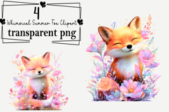 Whimsical Summer Fox Clipart Watercolor PNG Product Image 1