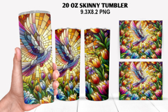 Dove Flower Skinny Tumbler 20oz Wrap Design, Easter Tumbler Product Image 1