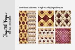 Burgundy Digital Papers | Floral Digital paper Product Image 1