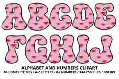Watermelon Alphabet PNG Cute Summer Letters &amp; Numbers 300DPI Product Image 2