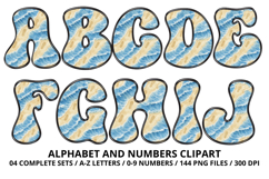 Summer Alphabet &amp; Numbers PNG Clipart Doodle Letters 300 DPI Product Image 2