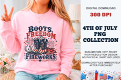 Boots, Freedom &amp; Fireworks PNG | Sublimation DTF Product Image 13