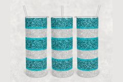 Blue White Faux Glitter 20oz sublimation design tumbler Product Image 1