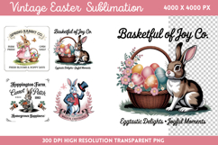 Vintage Easter Rabbit Bunny Bundle PNG Product Image 2