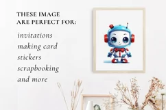 Cute Christmas Robot Sublimation Clipart, Robot png Product Image 3