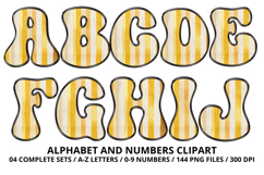 Honey bee Alphabet png clipart, honey bee letters doodle Product Image 2