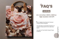 Gold Rose Digital Paper, Flowers Pattern Product Image 2