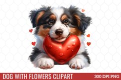 Dog With Flowers Clipart Product Image 1