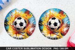 Soccer Ball Car Coaster - Coaster Sublimation Design Product Image 1