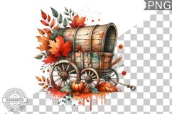 Fall Wagon Garden Sublimation - Fall Clipart PNG Design Product Image 1