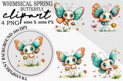 Whimsical Spring Butterfly Clipart Png Product Image 4