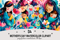 Whimsical Mother's Day Clipart png Watercolor png Product Image 1