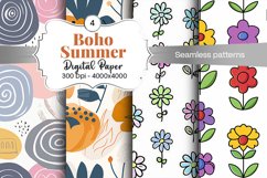 Summer Boho digital paper Seamless backgrounds Product Image 2