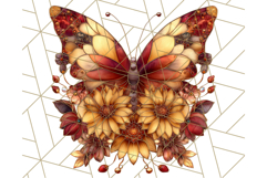 Stained Glass Butterfly and Sunflower PNG Clipart Product Image 4