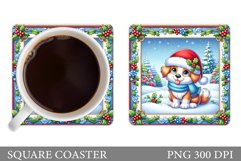 Cute Snowman Coaster Design. Christmas Coaster Sublimation Product Image 1