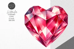 Gemstone heart, heart clipart, Love clipart Product Image 1