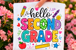Hello Second Grade School Supplies PNG Product Image 1
