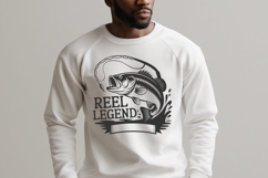 Reel Legend Svg Bass Fish with Rod and Splash for Cricut Product Image 3