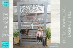 Floral Jewelry Stand Svg, Earrings display stand svg Product Image 1