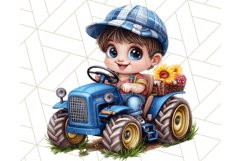 Kids Farm Clipart, Cute Farmer and Farm Animal PNG Product Image 2