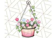 Pink Cottagecore Garden PNG Clipart, Vintage Floral Art Product Image 4