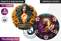 International Women's Day Round Cliparts &amp; Backgrounds PNG Product Image 1