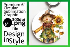 Watercolor Halloween Scarecrow Round Design Product Image 1