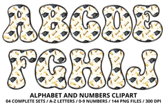 Graduation Alphabet png clipart, graduation letters doodle Product Image 2