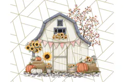 Vintage Cottagecore Barn PNG Clipart, Farmhouse Style Product Image 4