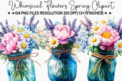 Whimsical Flowers Spring Clipart Product Image 1