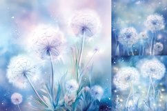 Watercolor pastel winter dandelion printable digital papers Product Image 4
